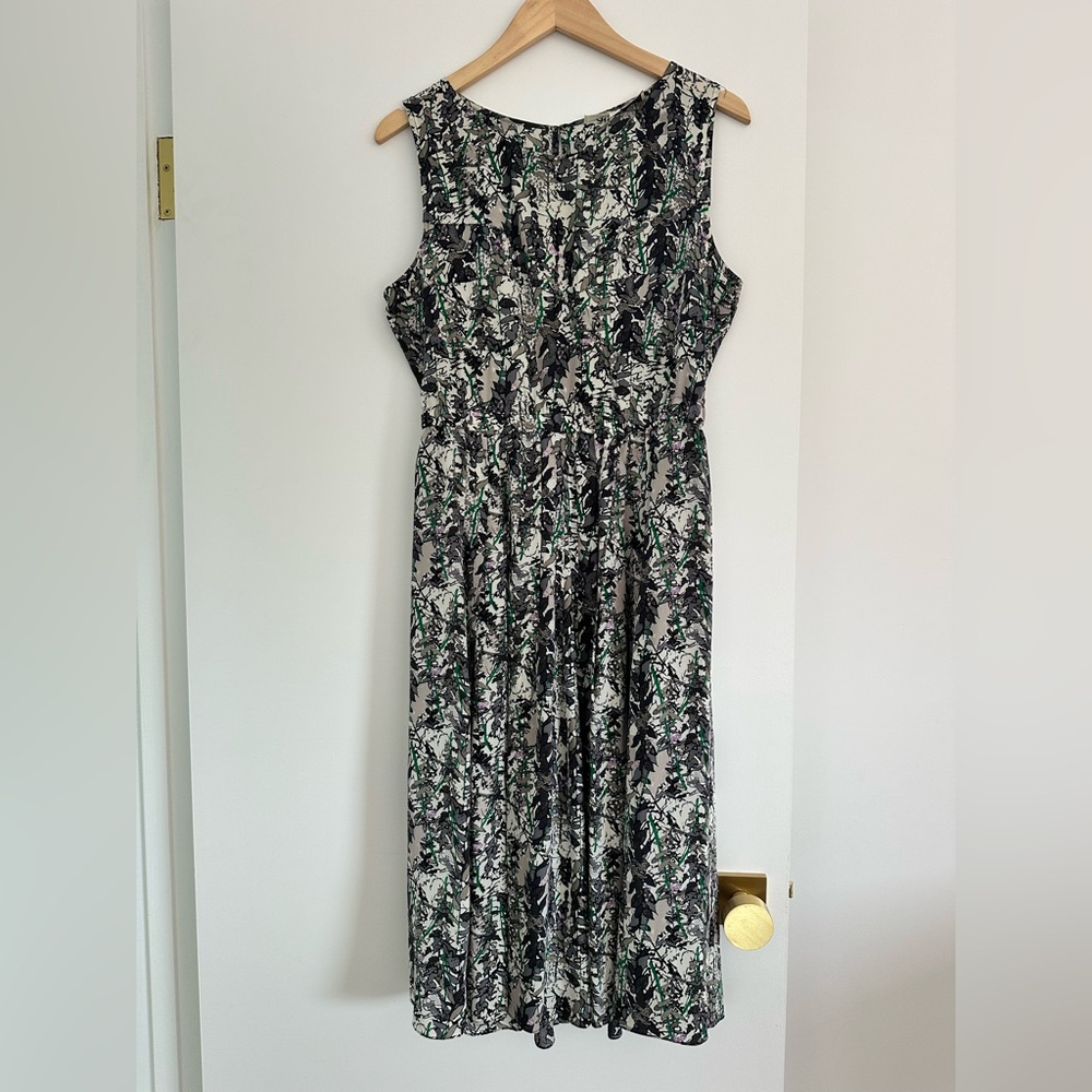 Tracy Reese Black and Green Patterned Maxi Dress